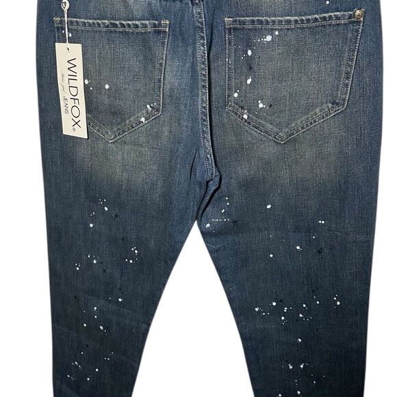 Wildfox NWOT Size 28 Baggy Crop Jean Da Vinci Distressed Paint splatter Cotton - Picture 10 of 16